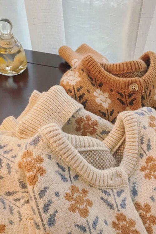 Women Autumn Cardigan Sweet Knitted Sweater Cozy Preppy Cute Holiday Loose Knitwear Coat