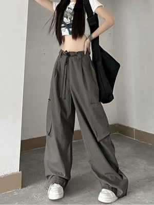 Gothic Punk Parachute Pants Women Har...