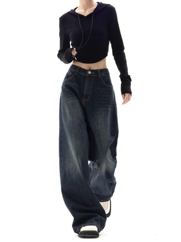 Vintage Women Wide Leg Jeans Harajuku Baggy Denim Trousers Oversized - Image 2