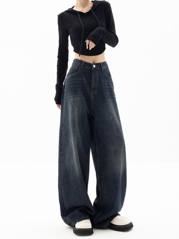 Vintage Women Wide Leg Jeans Harajuku Baggy Denim Trousers Oversized - Image 4