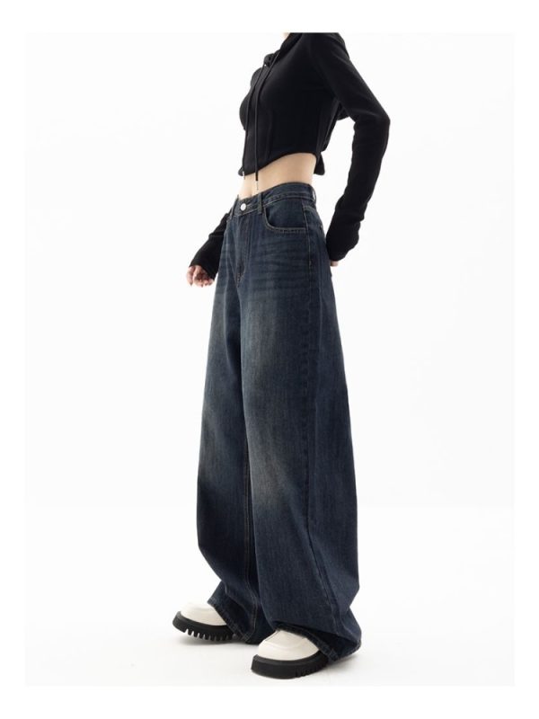 Vintage Women Wide Leg Jeans Harajuku Baggy Denim Trousers Oversized - Image 6