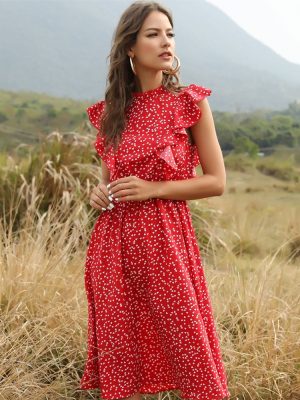 Summer Ladies Elegant Dot Print Chic ...