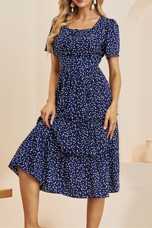 Summer Love Pattern Dot Print Dress W...