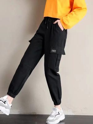 Women High Waist Loose Baggy Tactical...