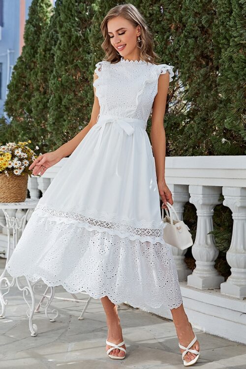 Women Elegant White Lace Dress 2023 S...
