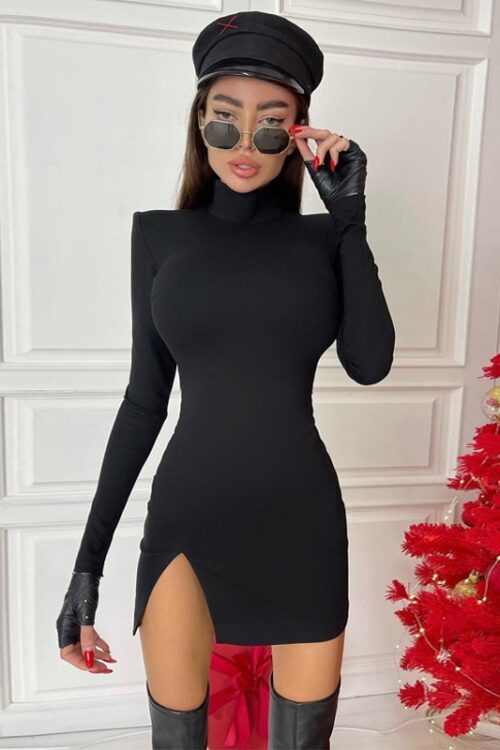 Women Long Sleeve Bodycon Solid Mini Dress 2023 Summer Fashion Outfits