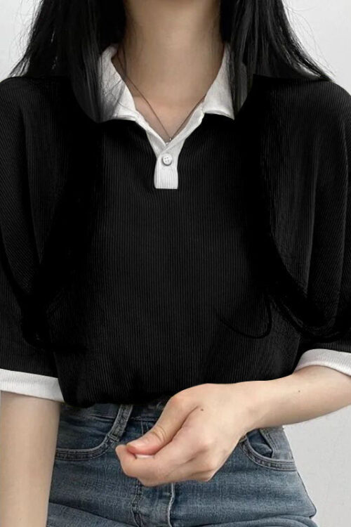 Women’s Lapel Pullover Loose To...
