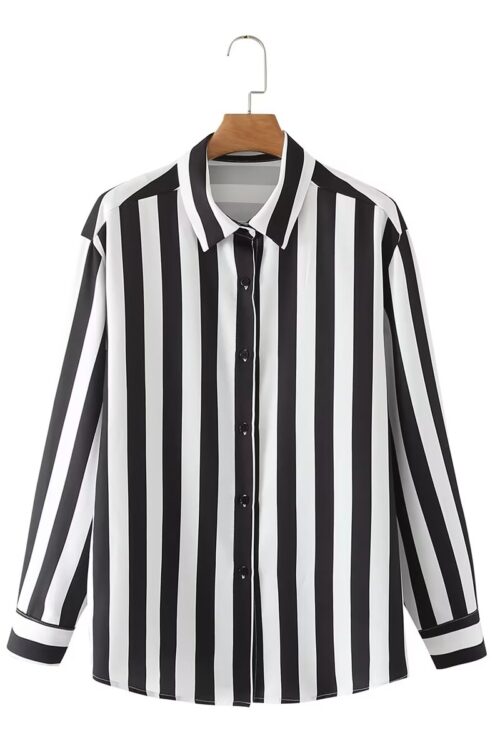 Striped Shirt for Women Spring Retro Niche Top Shirt