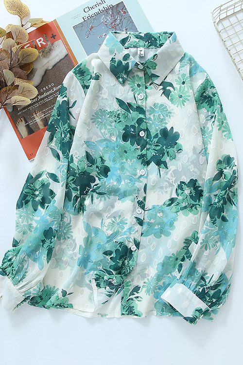 Women Spring Fall Casual Floral Regul...