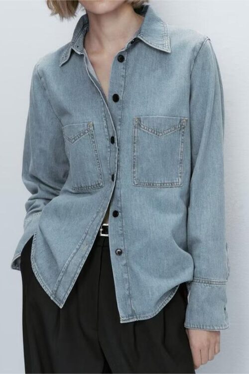 Women Denim Shirt Fashionable Stylish...