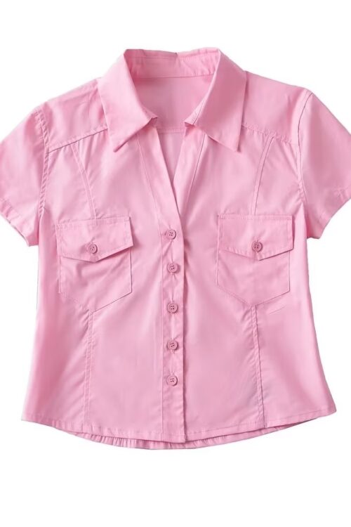 Double Pocket Collared Shirt  Women R...