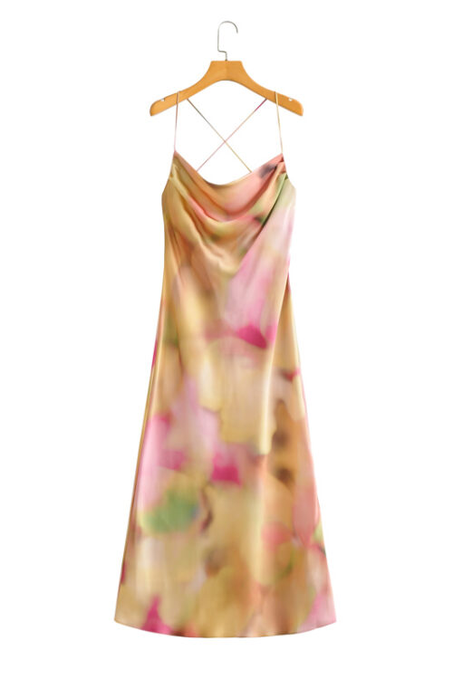 Spring Women New Tie-Dyed Strap Dress