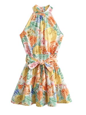 Spring Summer French Floral Print Lac...