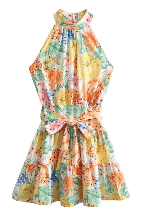 Spring Summer French Floral Print Lac...