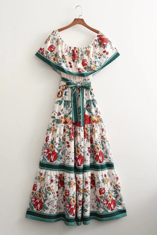 Summer New Positioning Floral Dress H...