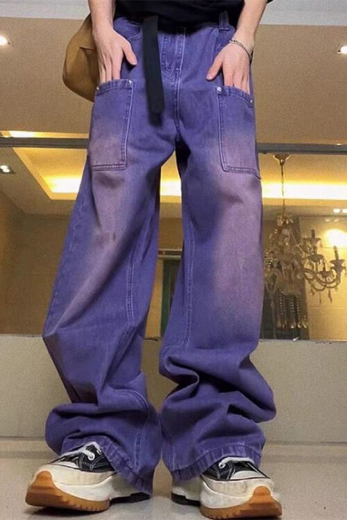 New Purple High Waist Jeans Vintage W...