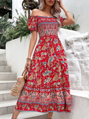 Summer Ethnic Women Clothing Off Neck...