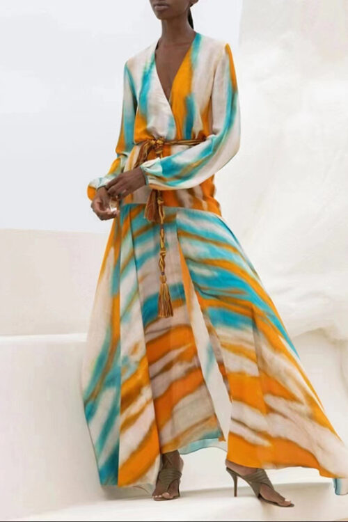 Women  Bohemian Printed Maxi Dress Se...