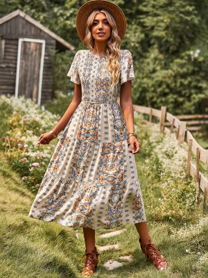 Bohemian Large Swing Dress Spring Sum...