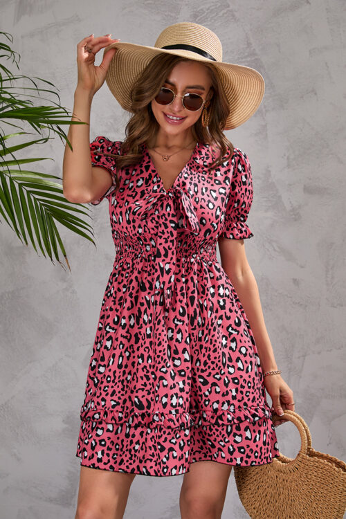 Women Clothing Summer Leopard Print S...