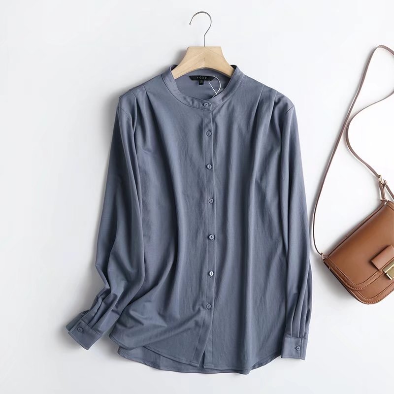 Gray Shoulder Pleated Shirt