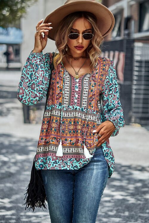 Bohemian Casual Vacation Top Spring A...