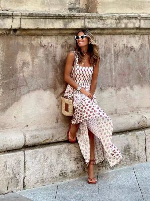 Summer Casual Bohemian Vacation Sleev...