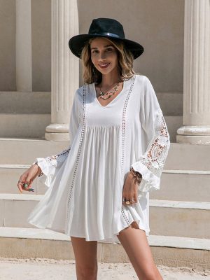 Mixed Batch Loose White Lace Dress Va...