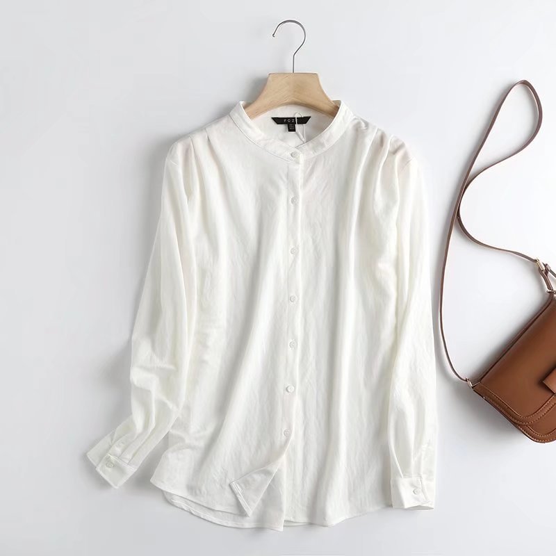 White Shoulder Pleated Shirt