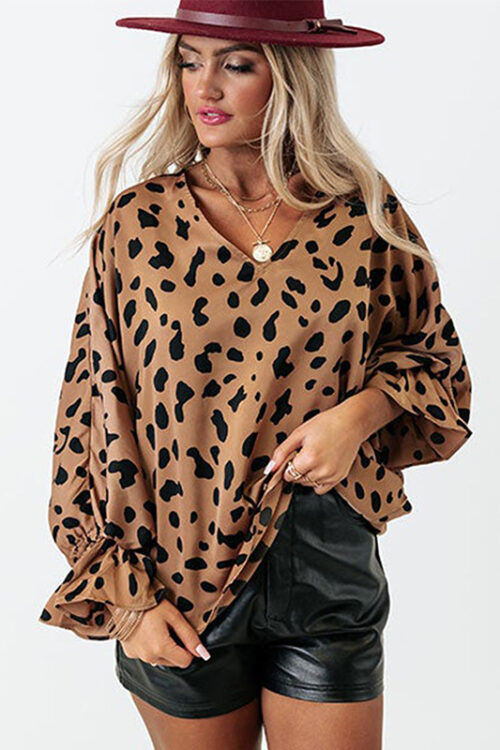 Pullover Women Autumn Leopard Print P...