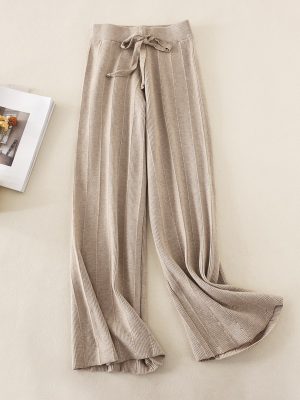 Knitted Thick Wide Leg Pants Women Au...