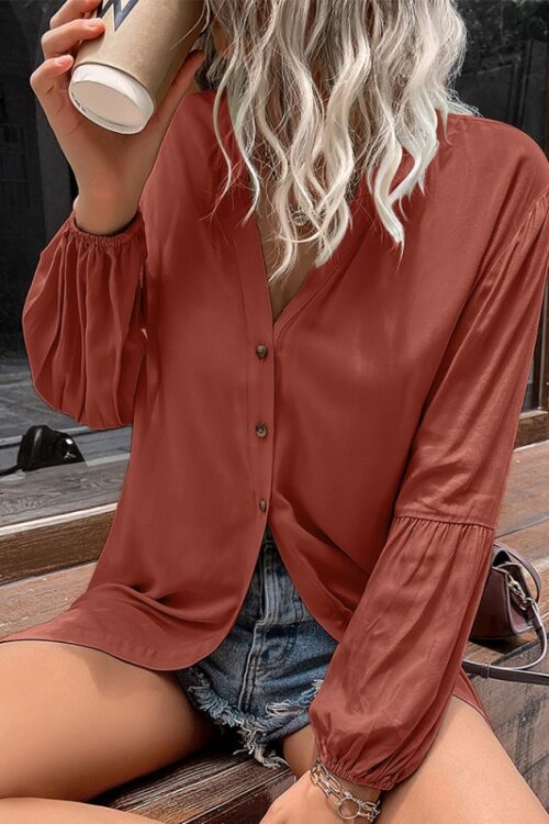 Autumn Winter Casual Loose Single Breasted Shirt  Women