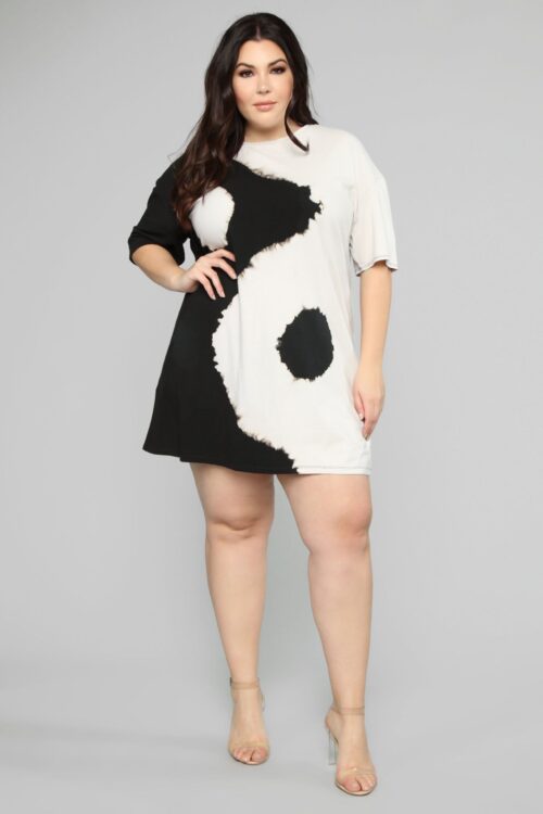 Plus Size Positioning Printed Dress S...