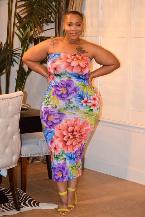 Plus Size Summer Wrapped Chest Floral...