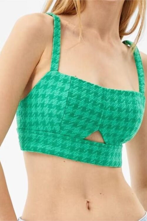 Women Clothing Summer Knitted Top Candy Color with Artificial Pearl Applique Small Sling Women