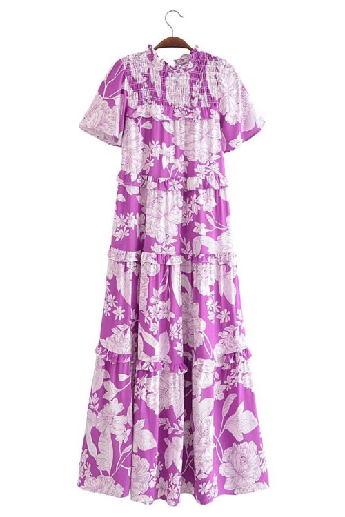 Women Rayon Floral Elastic Cake Layer...