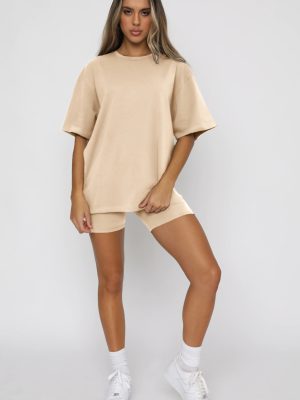 Summer Solid Color Short Sleeve round...