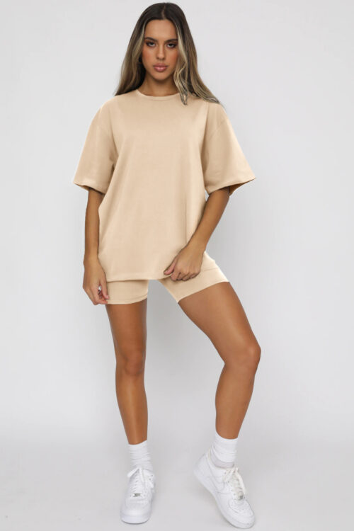 Summer Solid Color Short Sleeve round...