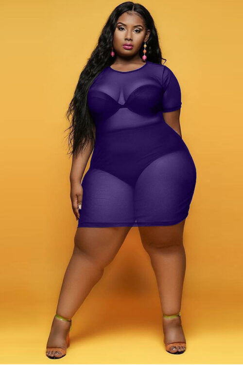 Plus Size Summer See-through Slim-Fit...