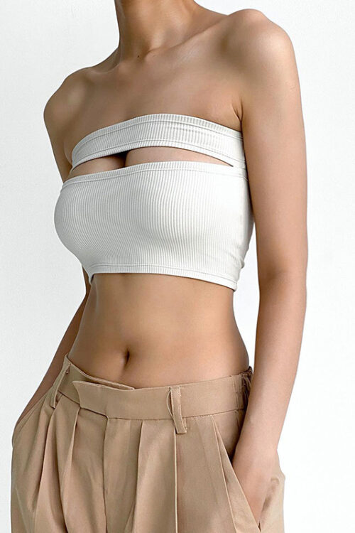 Camisole Special One Shoulder Hollow Out Cutout Sexy Sexy Wrapped Chest Short Top Women Summer