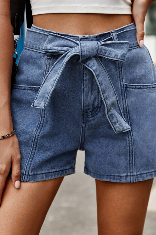 High Waist Lace up All Matching Denim Shorts Casual Shorts