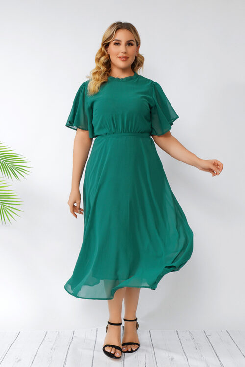 Plus Size Summer  Women Green Dresses...