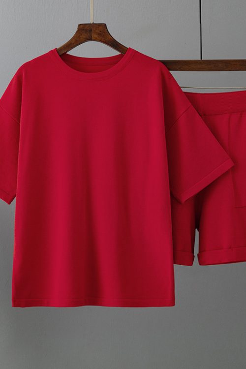 Solid Color round Neck Short Sleeve T...