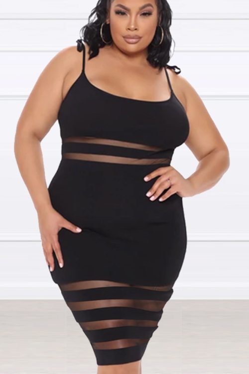 Plus Size One-Step Dress Solid Color ...
