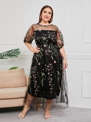 Plus Size French Hepburn Dress Women ...