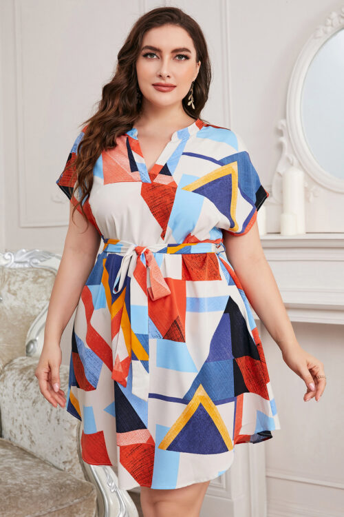 Plus Size Swing Office Dress With Irr...