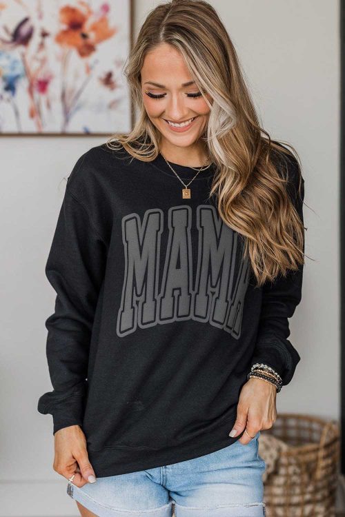 Autumn Pullover round Neck Long Sleeves Top Loose Casual Letter Graphic Print Sweatshirt