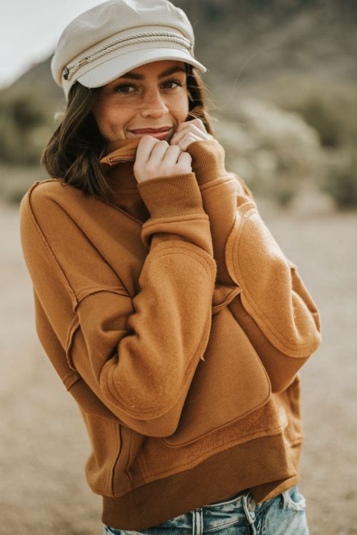 Autumn Winter Women Sweater Solid Color Sanding Big Pocket Loose Lapels Pullover