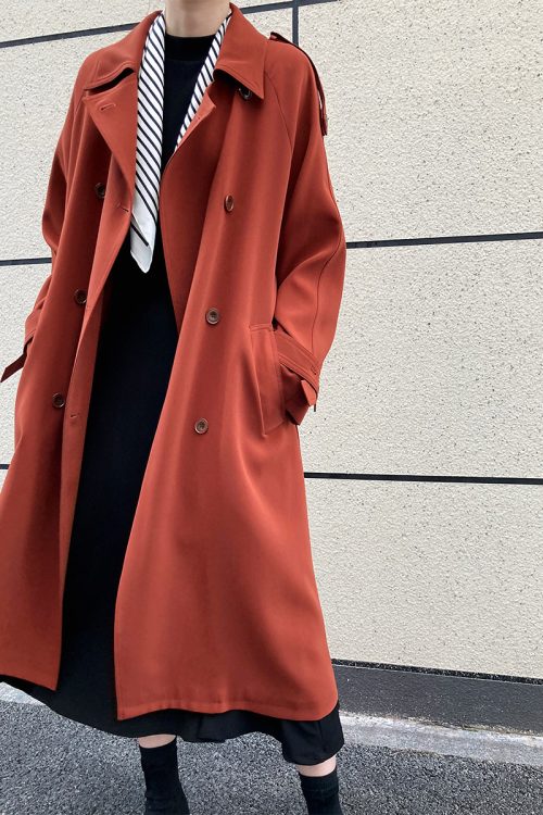 Autumn Draping British Loose Mid-Length over the Knee Trench Coat