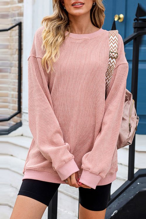 Solid Color Pullover Women Autumn Win...
